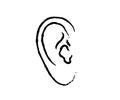 Ear symbol. Human ear on a white background. Sketch. Vector Royalty Free Stock Photo